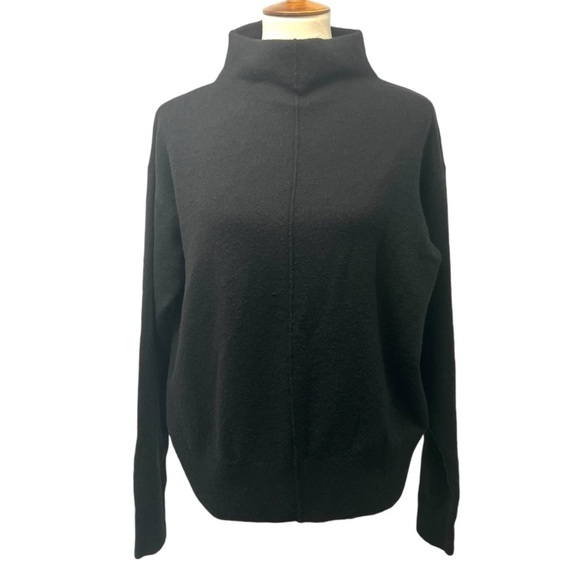 Nordstrom Black Wool Blend Mock Neck Pullover Basic Capsule Sweater Womens Small - Picture 7 of 9
